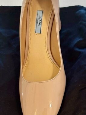 Prada Patent Leather Block Heel Pumps
